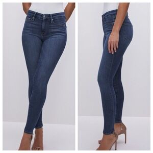 Good American 2/26 Skinny Stretch Jeans Mid-Rise Dark Wash